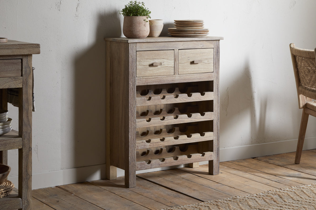 Shanthi Reclaimed Wood Wine Rack - Natural