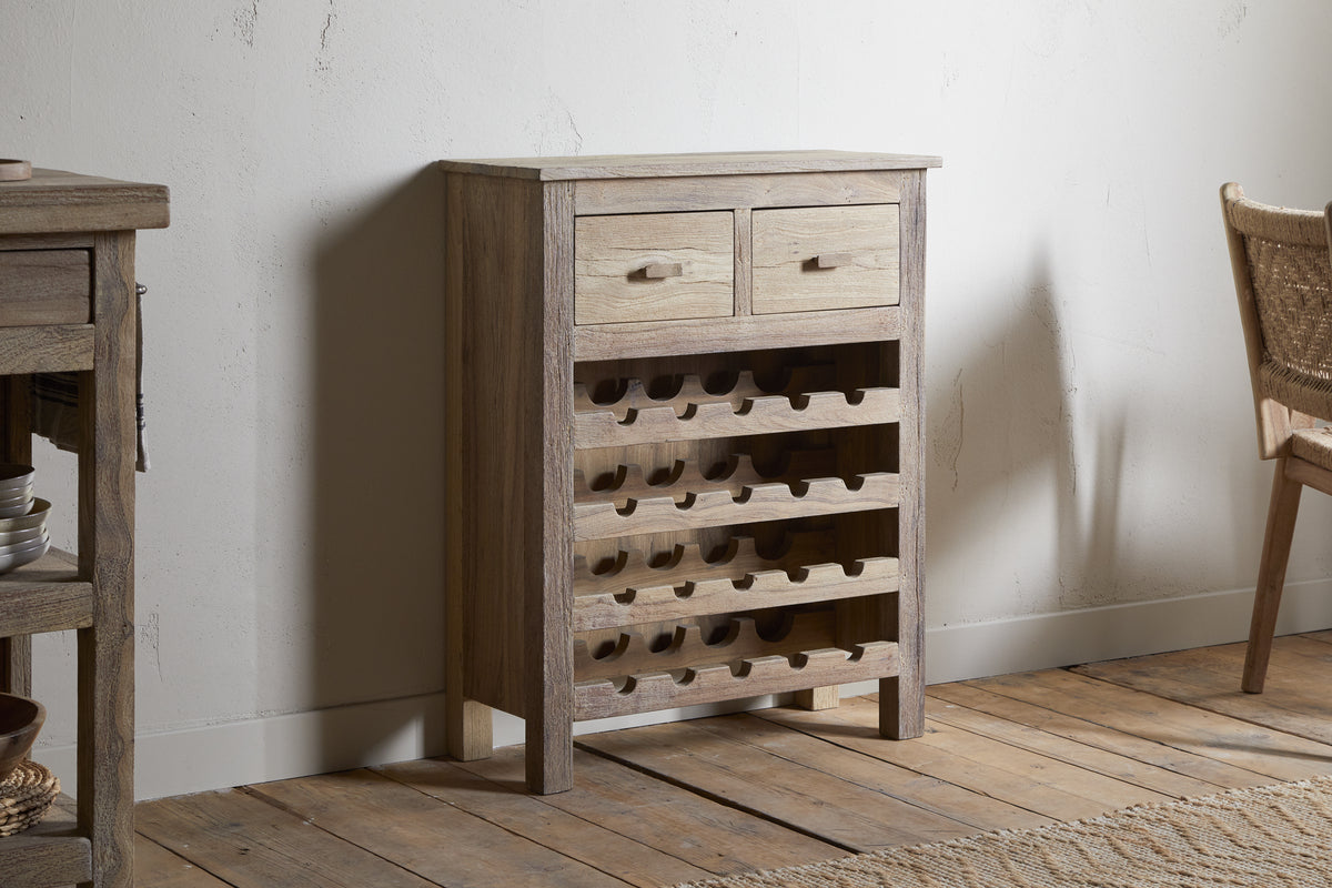 Shanthi Reclaimed Wood Wine Rack - Natural