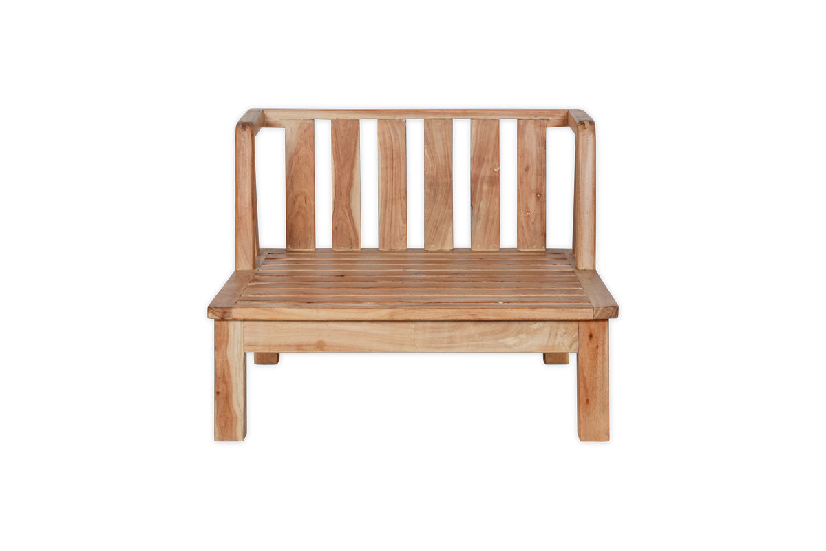 Sadhi Mango Wood Outdoor Love Seat - Natural-Trade nkuku