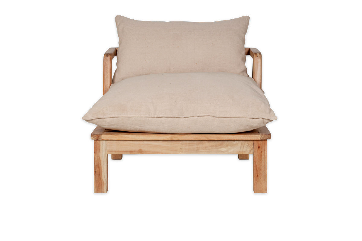 Sadhi Mango Wood Outdoor Love Seat - Natural-Trade nkuku