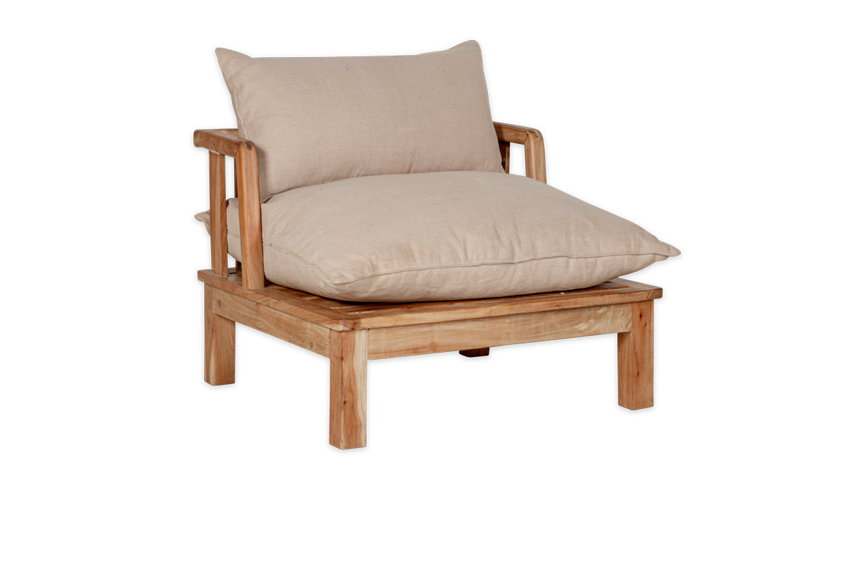 Sadhi Mango Wood Outdoor Love Seat - Natural-Trade nkuku