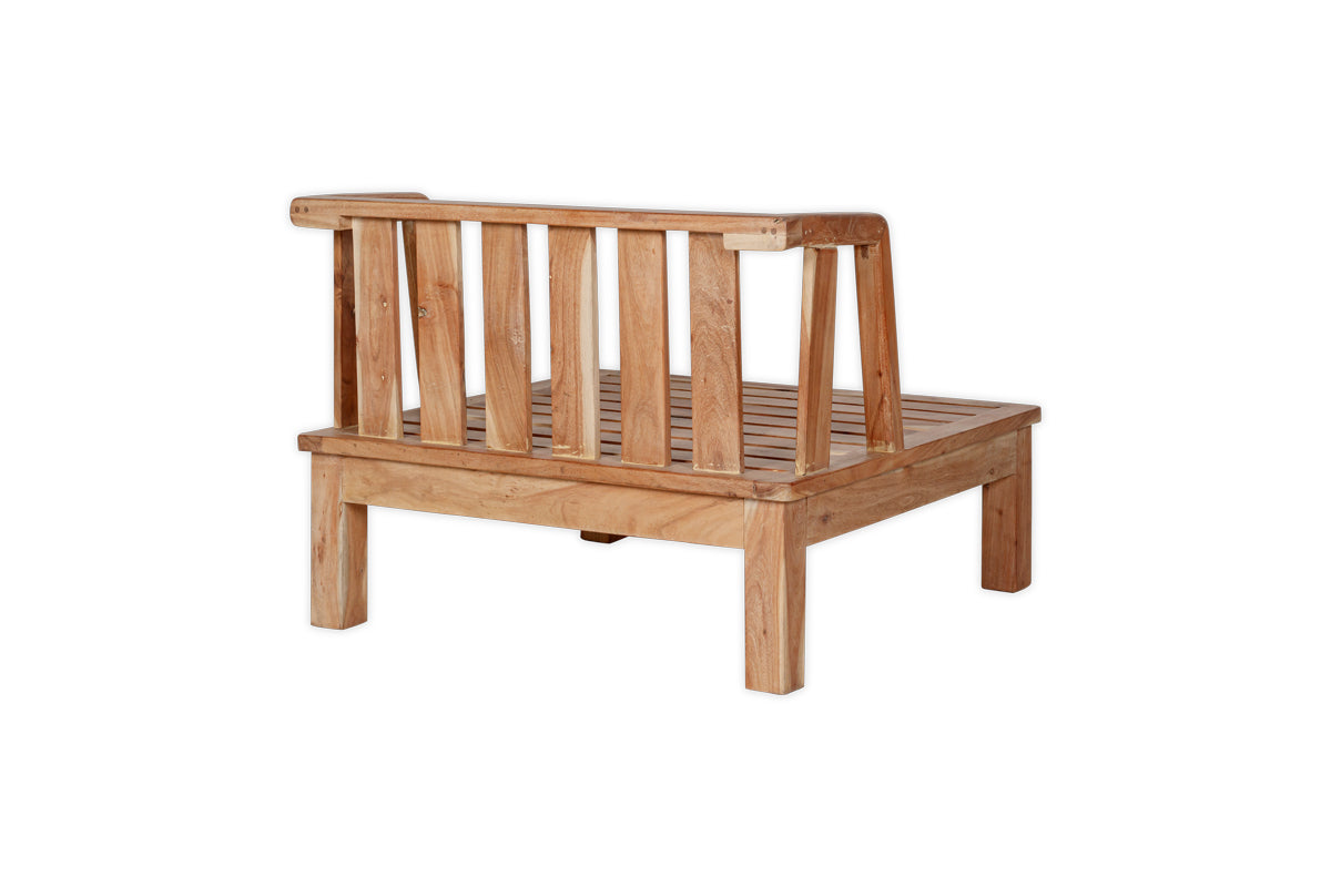 Sadhi Mango Wood Outdoor Love Seat - Natural-Trade nkuku