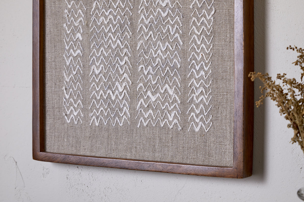 Samaya Hand Stitched Wall Art - Natural