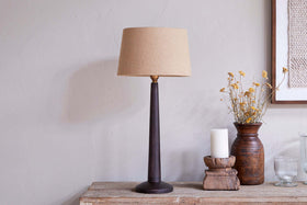 Sahar Mango Wood Table Lamp - Dark Stain