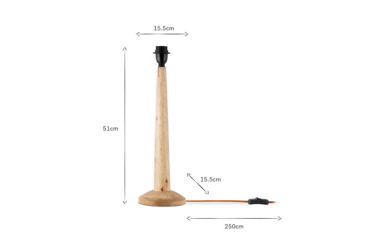 Sahar Mango Wood Table Lamp - Natural