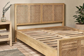 Saharsa Cane & Mango Wood Bed