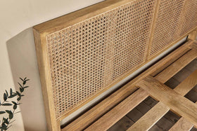 Saharsa Cane & Mango Wood Bed