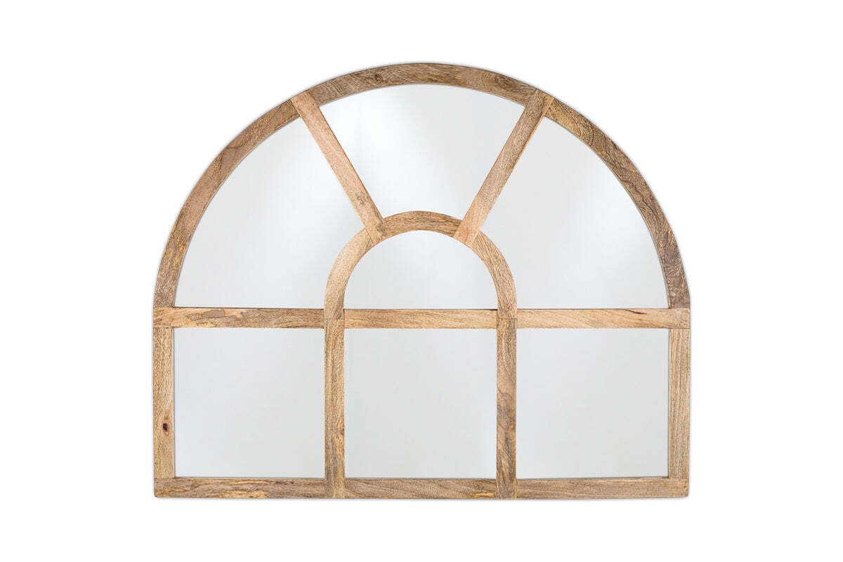 Sande Arched Mango Wood Mirror - Natural