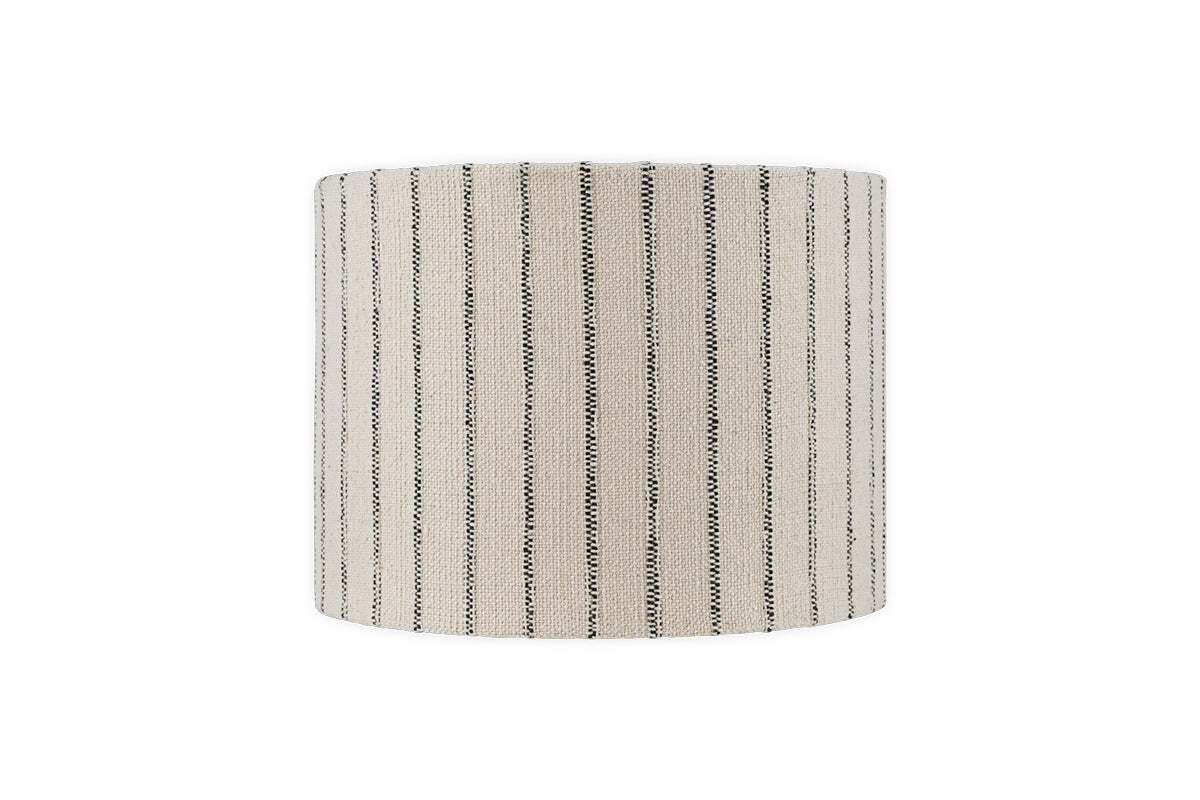 Sanja Cotton Stripe Lampshade - Off White & Grey