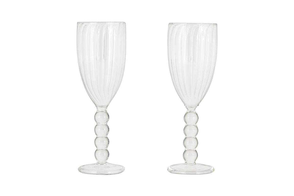 Santosa Champagne Flute - Clear (Set of 2)