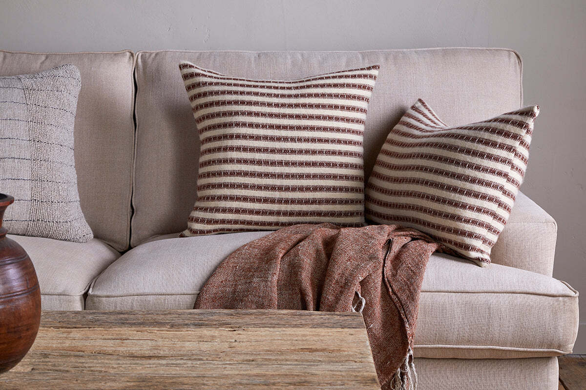 Sanval Wool Cushion Cover - Burgundy