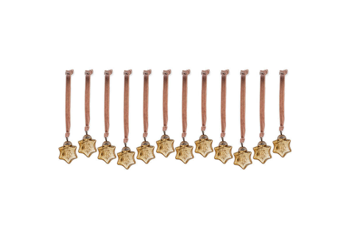 Sardi Star Baubles - Gold (Set of 12)