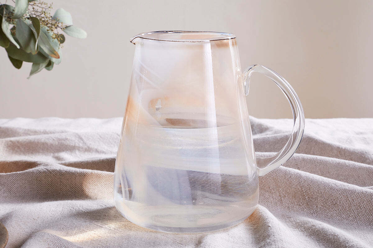 Shirali Marble Swirl Jug - Apricot