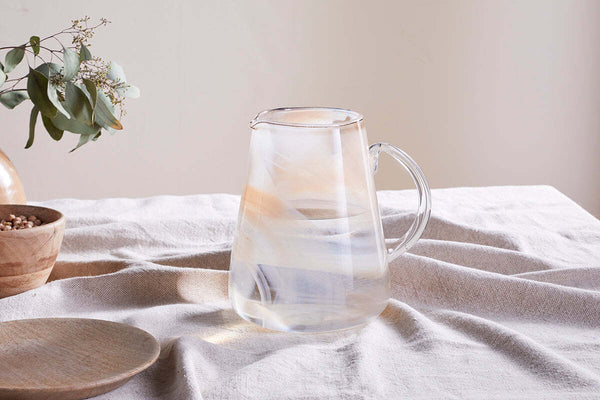 Shirali Marble Swirl Jug - Apricot
