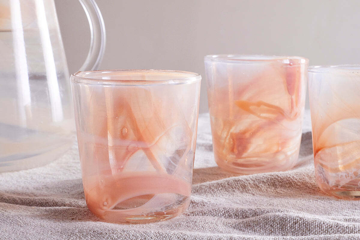 Shirali Marble Swirl Tumbler - Apricot (Set of 4)