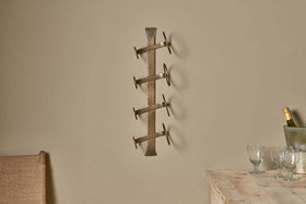 Shray Iron Wine Rack - Antique Brass