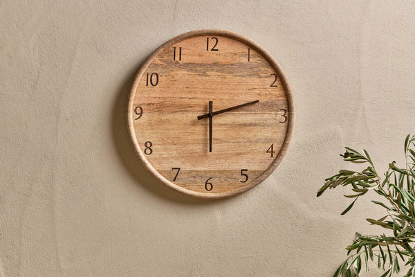 Som Mango Wood Clock - Natural