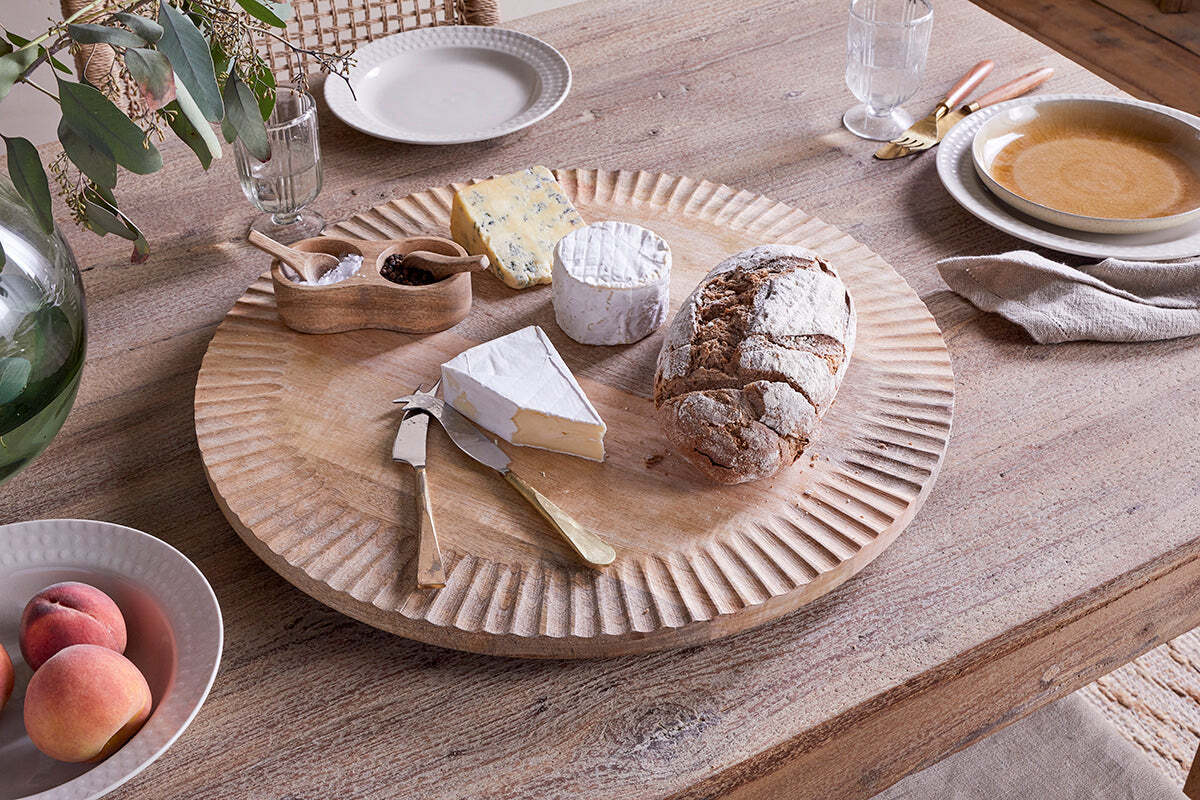 Soria Mango Wood Lazy Susan - Natural