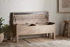 Teni Reclaimed Wood Storage Bench with Upholstered Linen Cushion - Natural