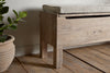 Teni Reclaimed Wood Storage Bench with Upholstered Linen Cushion - Natural