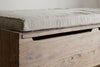 Teni Reclaimed Wood Storage Bench with Upholstered Linen Cushion - Natural