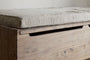 Teni Reclaimed Wood Storage Bench with Upholstered Linen Cushion - Natural