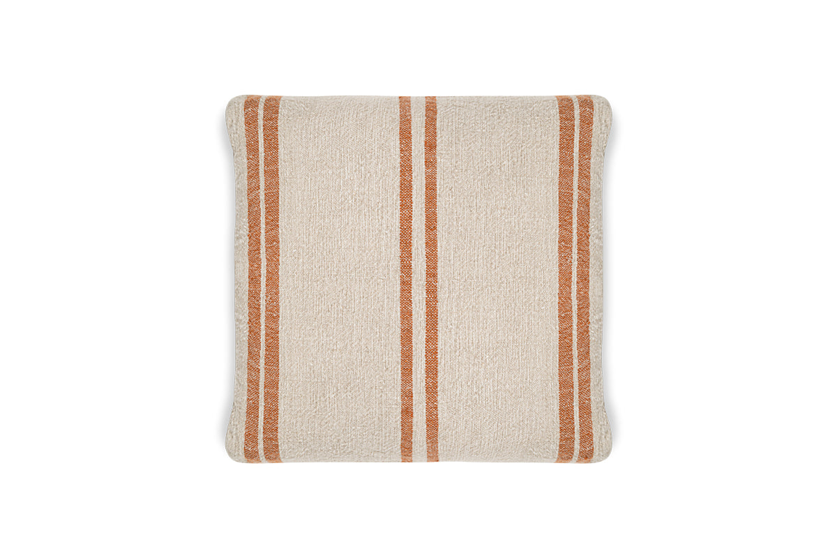 Tajana Linen Stripe Cushion Cover - Rust-Trade nkuku