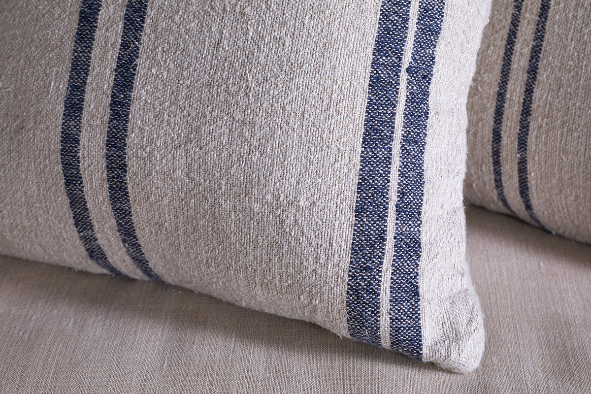 Tendali Linen Stripe Cushion Cover - Navy-Trade nkuku