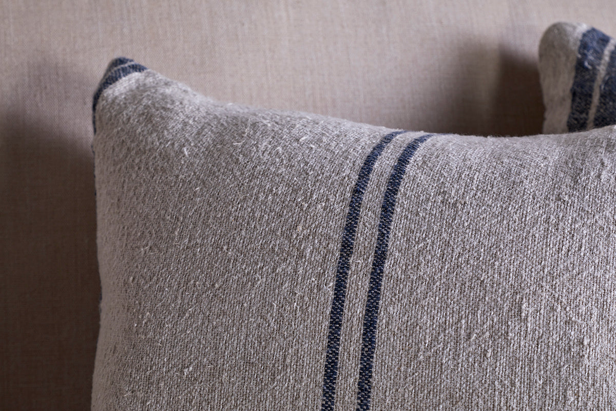 Tendali Linen Stripe Cushion Cover - Navy-Trade nkuku