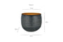 Tembesi Etched Planter - Antique Black & Brass