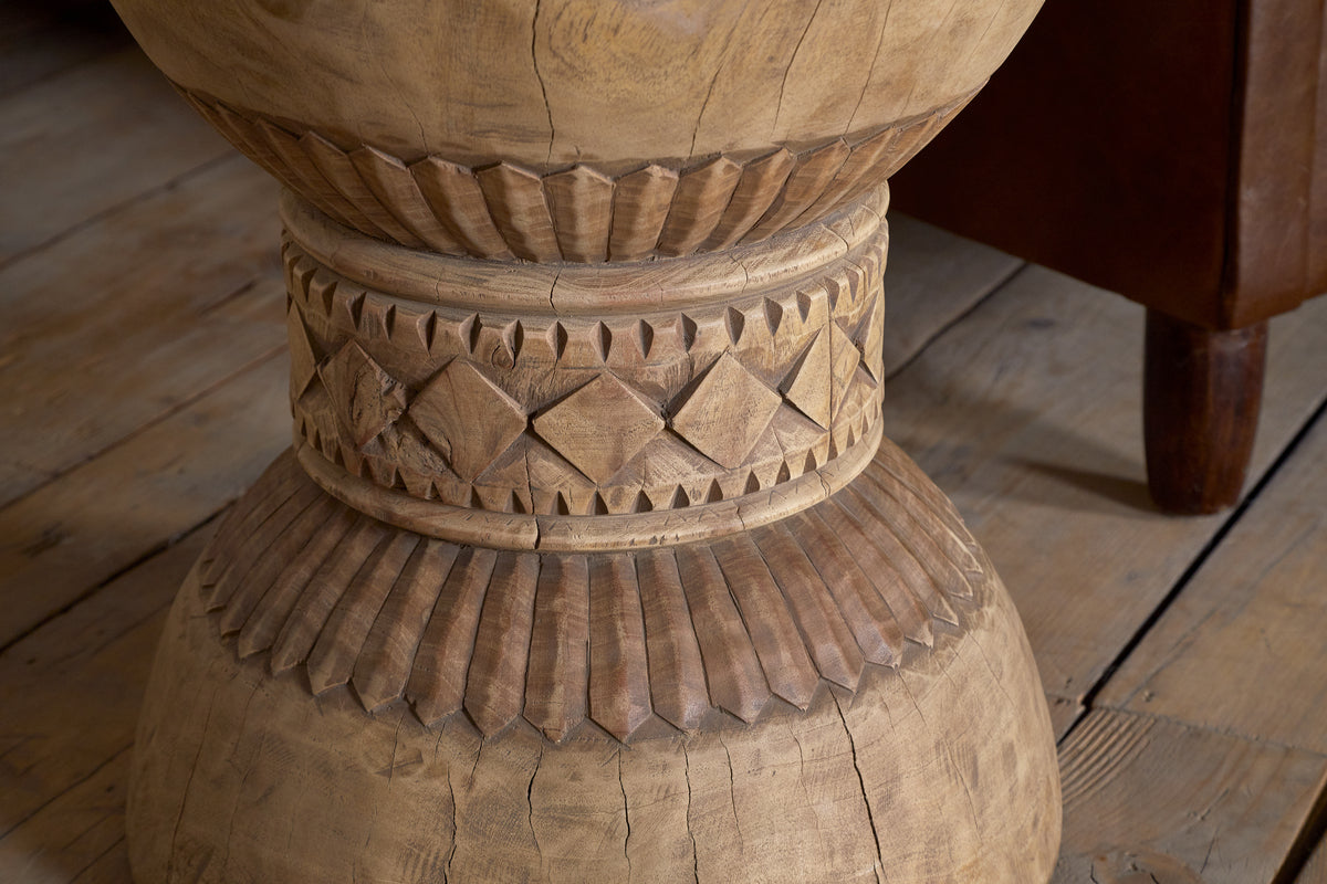 Taru Carved Side Table - Natural