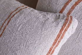 Tajana Linen Stripe Cushion Cover - Rust