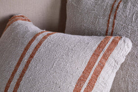 Tajana Linen Stripe Cushion Cover - Rust