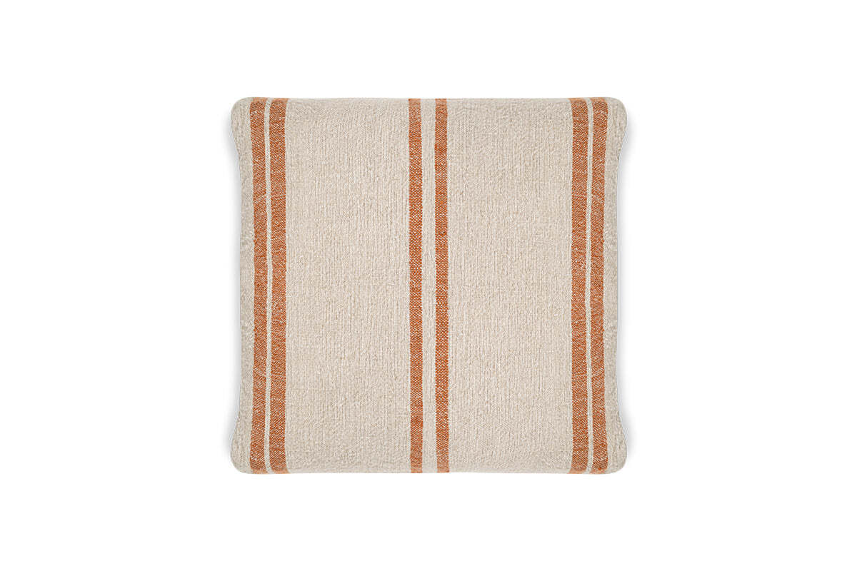 Tajana Linen Stripe Cushion Cover - Rust