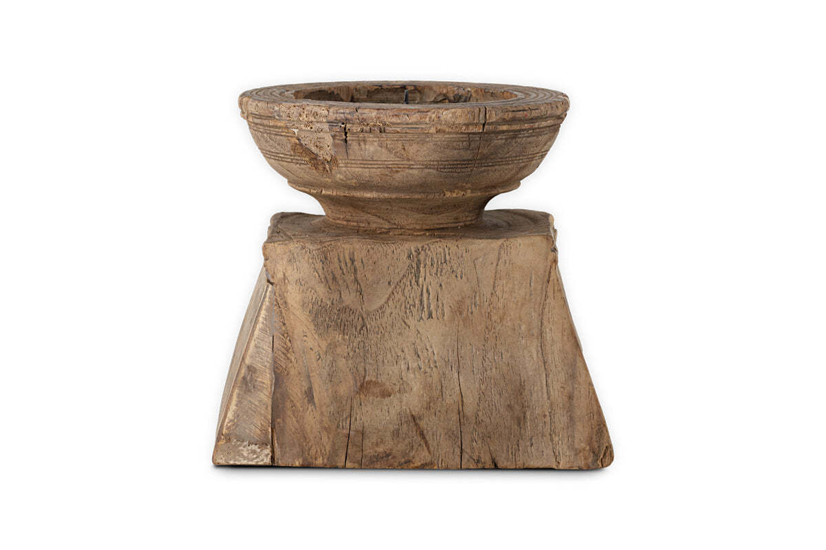 Thoko Reclaimed Square Candlestick - Dark Stain