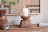 Thoko Reclaimed Square Candlestick - Dark Stain