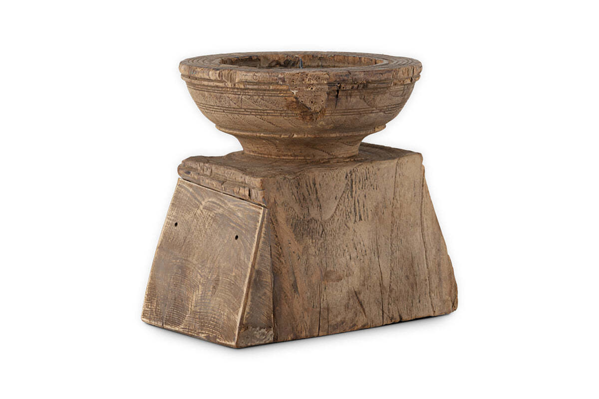 Thoko Reclaimed Square Candlestick - Dark Stain