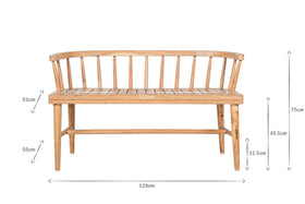 Tipu Acacia Wood Bench