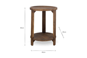 Triveni Mango Wood Side Table - Walnut Stain