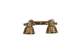Tubu Brass Double Spot Light - Antique Brass