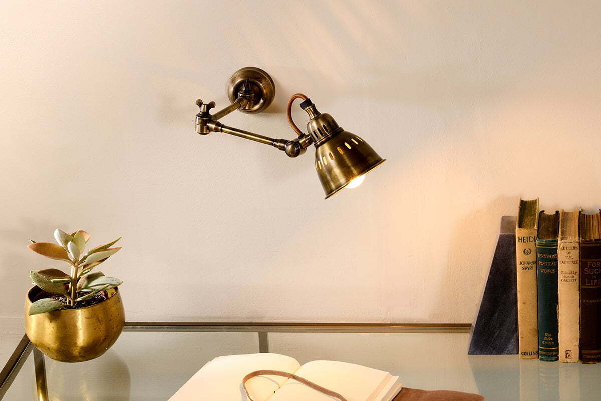 Tubu Brass Extendable Wall Light - Antique Brass