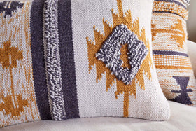 Tussi Sia Cushion Cover - Mustard & Grey