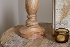 Usha Classic Wooden Table Lamp - Natural