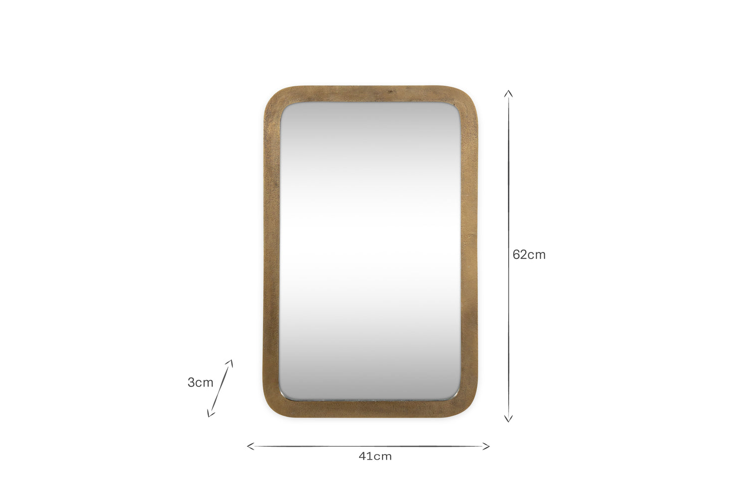 Ungura Rounded Mirror - Antique Brass - Small