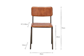 Ukari Leather Dining Chair - Aged Tan