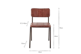 Ukari Leather Dining Chair - Chocolate Brown