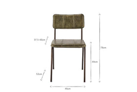Ukari Leather Dining Chair - Rich Green