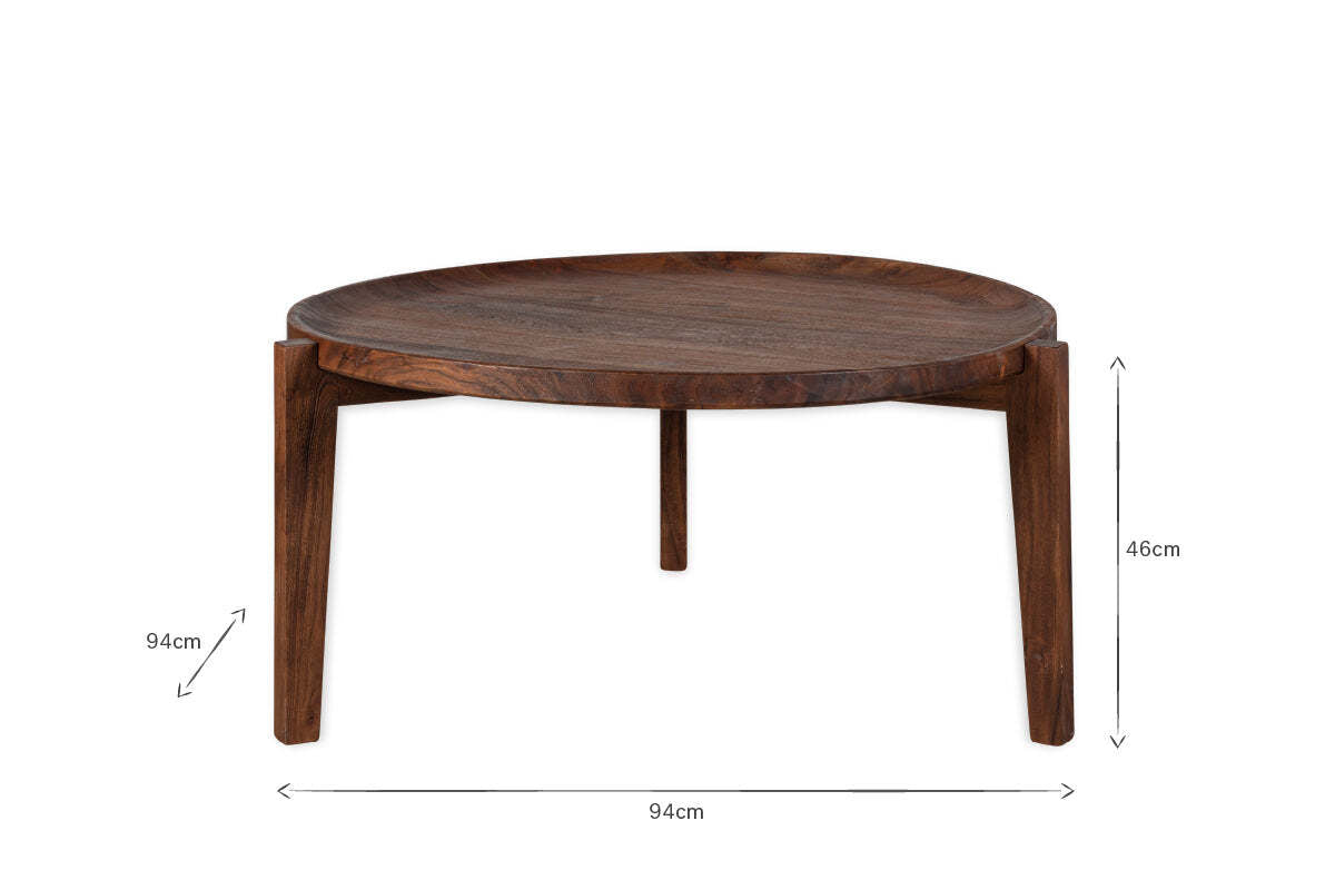 Umar Mango Wood Coffee Table - Dark Brown