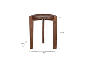 Umar Mango Wood Side Table - Dark Brown