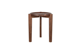 Umar Mango Wood Side Table - Dark Brown
